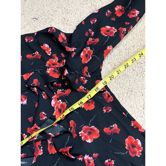 Black Floral New Directions Long Sleeve Blouse PM - Picture 4 of 4